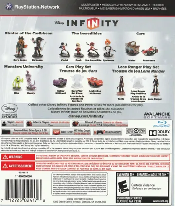 Disney Infinity (USA) (v2.01) (Disc) (Update) box cover back